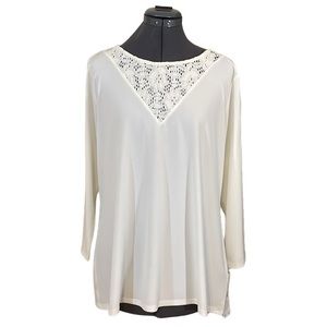 Lauren Ralph Lauren Pearl White Long Sleeve Top Size XL